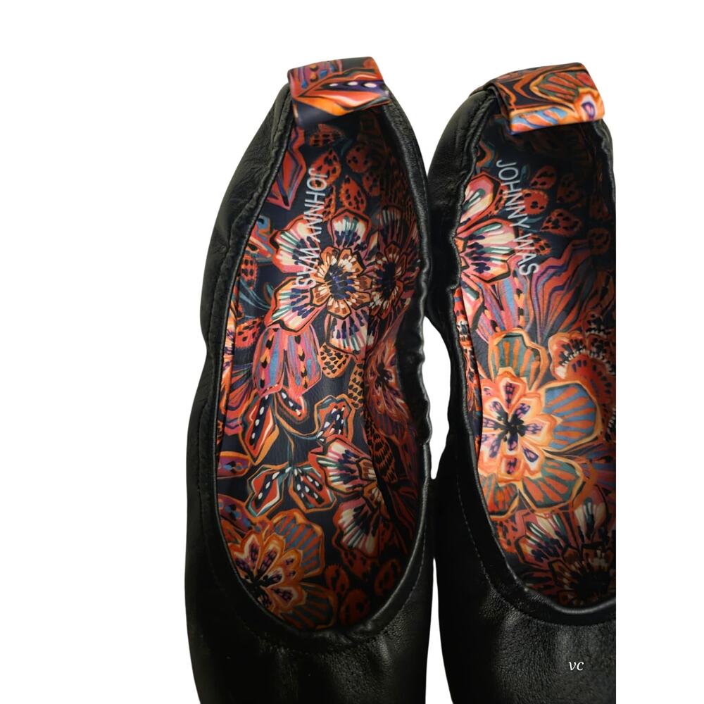 Johnny Was Jade Ballet Flats Womens Size 9.5 Black Leather Shoes - Picture 3 of 8